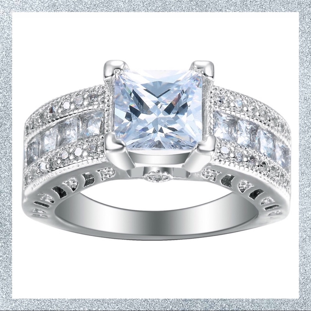 💍Stunning Silver Plated CZ Wedding Band💍 - Picture 3 of 4